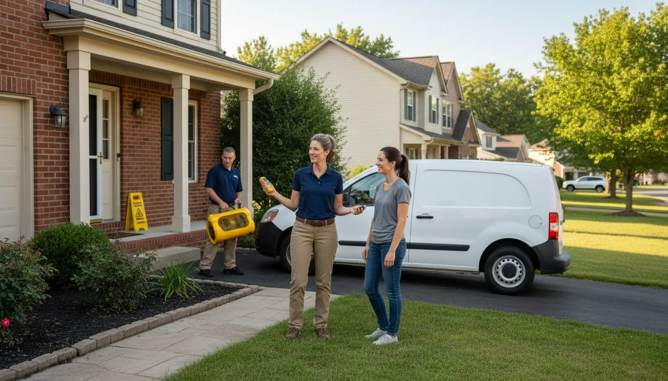 Residential water damage restoration in Jacksonville, IL